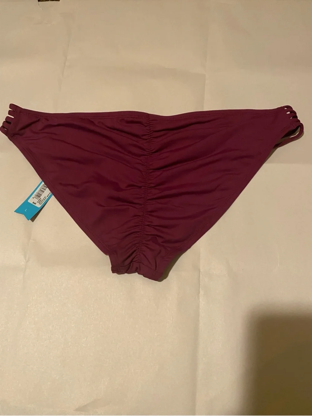 Ambrielle Deep Plum Swim Bikini Bottoms Size L